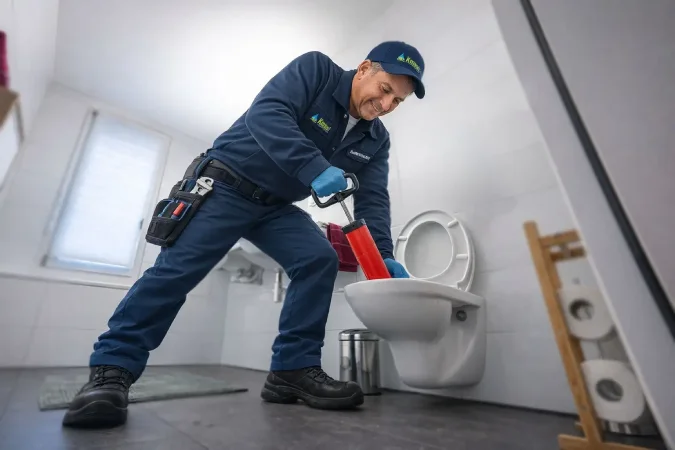 Knauf Rohrservice Techniker bei der Arbeit